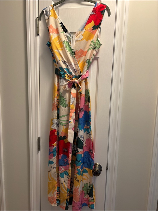 Parisian Works Pants - Tropical Floral Sleeveless Jumpsuit